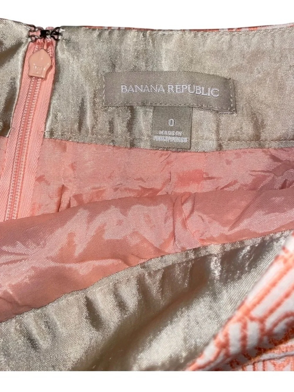 Banana Republic pink,Peach Patterned Pencil Skirt - Women's Size 0